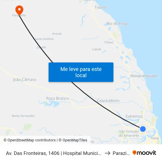 Av. Das Fronteiras, 1406 | Hospital Municipal Da Mulher to Parazinho map