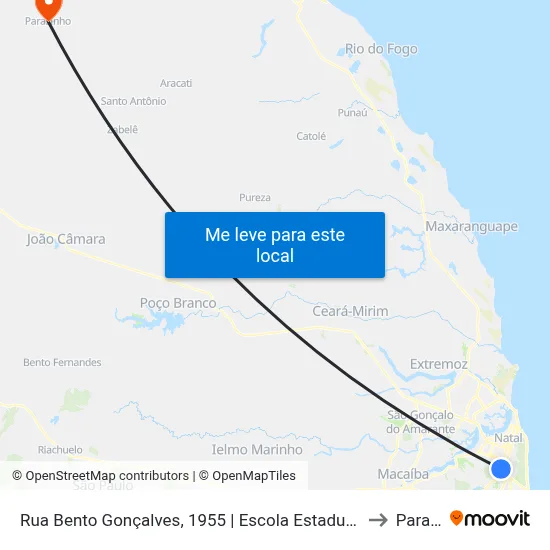 Rua Bento Gonçalves, 1955 | Escola Estadual Governador Walfredo Gurgel to Parazinho map