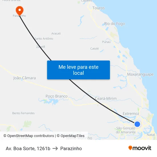 Av. Boa Sorte, 1261b to Parazinho map
