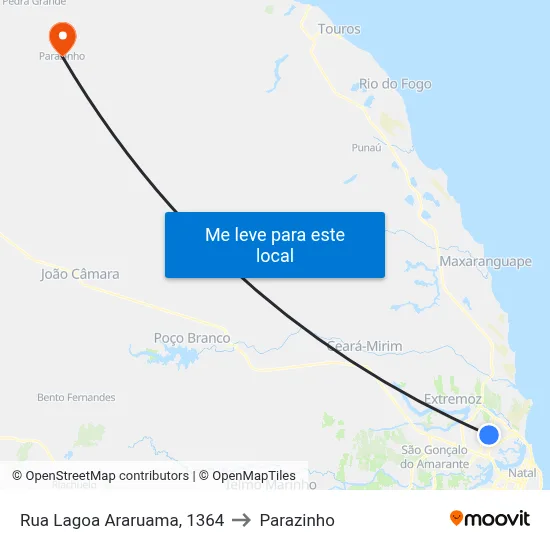 Rua Lagoa Araruama, 1364 to Parazinho map