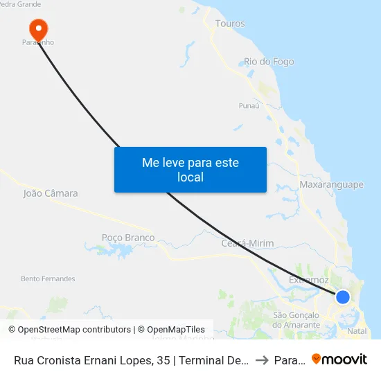 Rua Cronista Ernani Lopes, 35 | Terminal De Ônibus Do Parque Das Dunas to Parazinho map