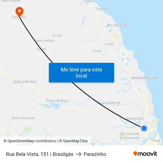 Rua Bela Vista, 151 | Brasilgás to Parazinho map