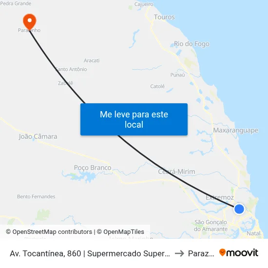 Av. Tocantínea, 860 | Supermercado Super Show Asa Norte to Parazinho map