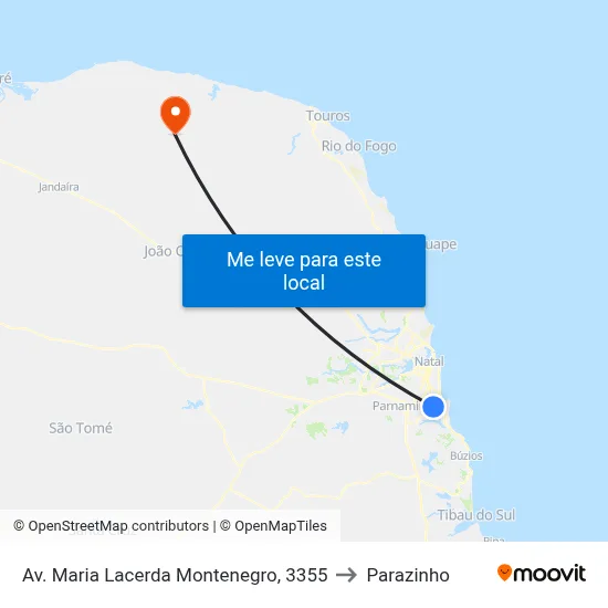 Av. Maria Lacerda Montenegro, 3355 to Parazinho map