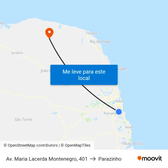 Av. Maria Lacerda Montenegro, 401 to Parazinho map