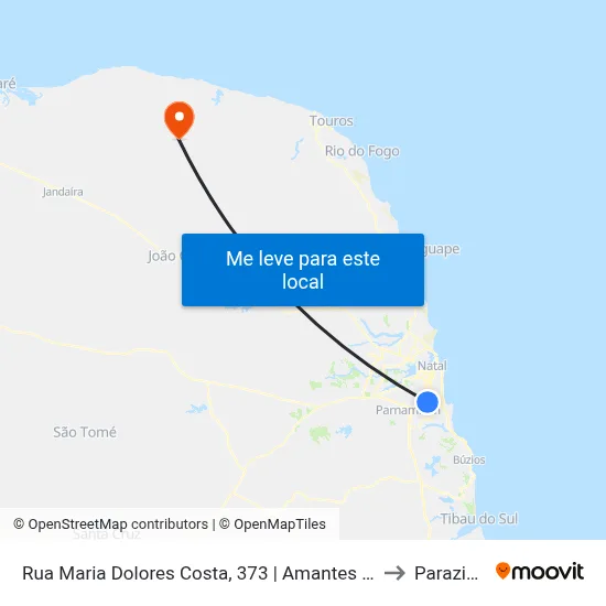 Rua Maria Dolores Costa, 373 | Amantes Do Açaí to Parazinho map