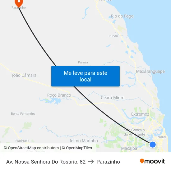 Av. Nossa Senhora Do Rosário, 82 to Parazinho map