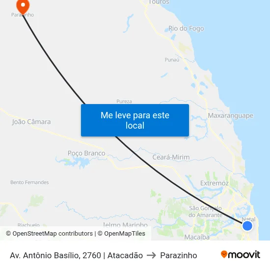 Av. Antônio Basílio, 2760 | Atacadão to Parazinho map