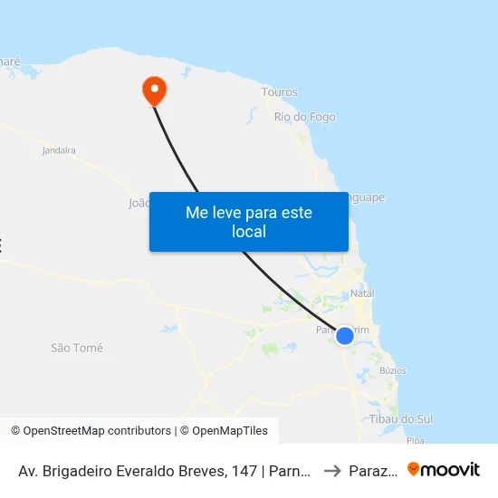 Av. Brigadeiro Everaldo Breves, 147 | Parnamirim Shopping to Parazinho map