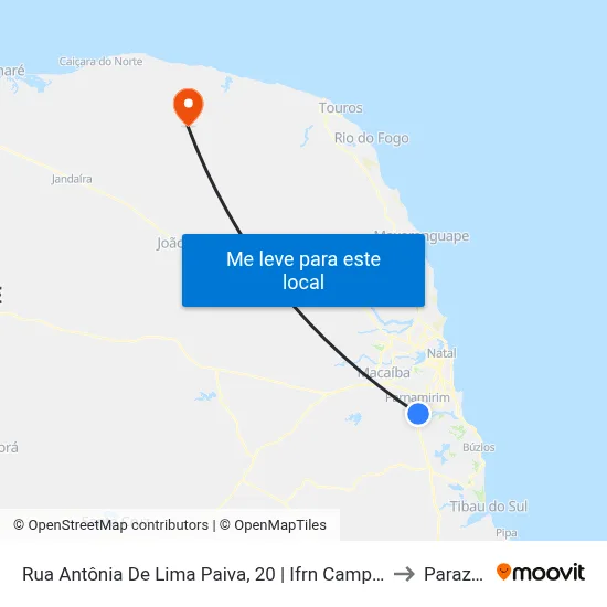 Rua Antônia De Lima Paiva, 20 | Ifrn Campus Parnamirim to Parazinho map