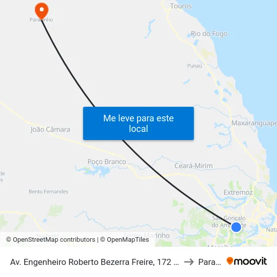 Av. Engenheiro Roberto Bezerra Freire, 172 | Santo Antônio Do Potengi to Parazinho map