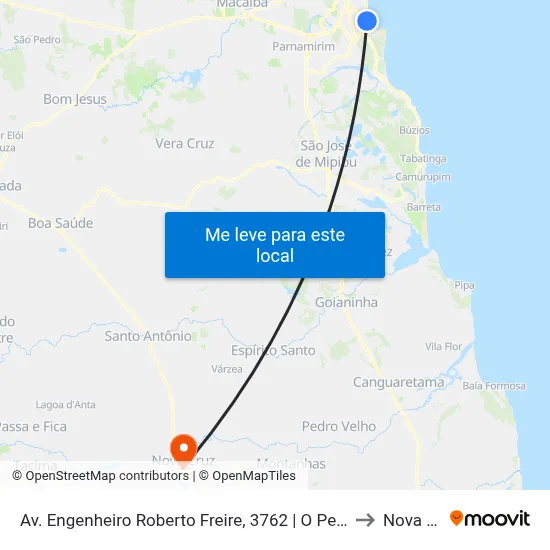 Av. Engenheiro Roberto Freire, 3762 | O Peixe Restaurante to Nova Cruz map