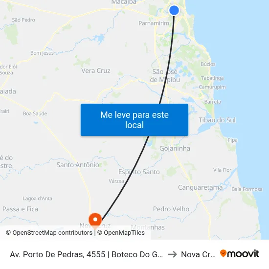 Av. Porto De Pedras, 4555 | Boteco Do Gordin to Nova Cruz map