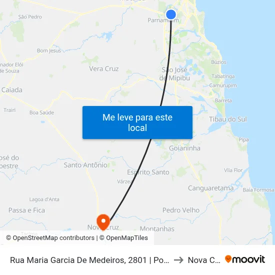 Rua Maria Garcia De Medeiros, 2801 | Posto Dudu to Nova Cruz map