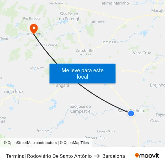 Terminal Rodoviário De Santo Antônio to Barcelona map