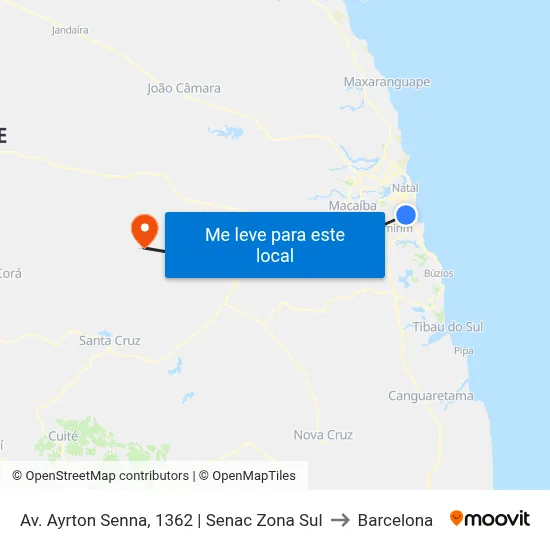 Av. Ayrton Senna, 1362 | Senac Zona Sul to Barcelona map
