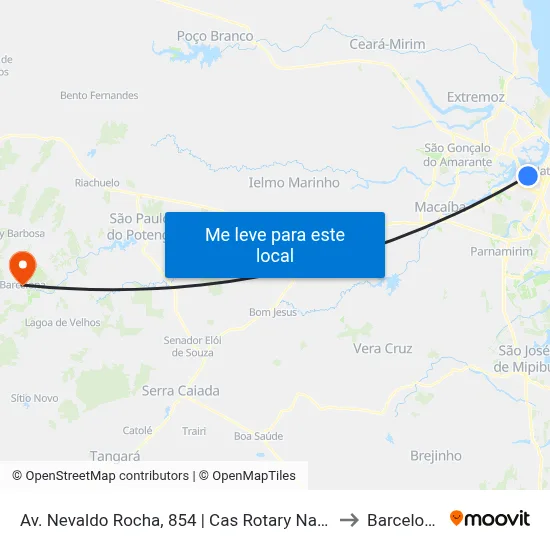 Av. Nevaldo Rocha, 854 | Cas Rotary Natal to Barcelona map