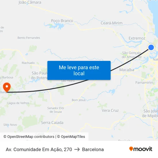 Av. Comunidade Em Ação, 270 to Barcelona map
