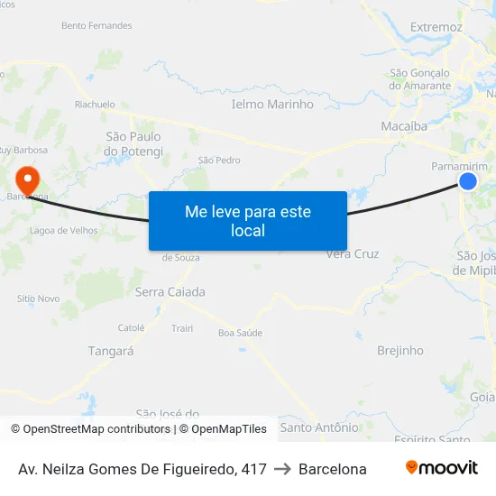 Av. Neilza Gomes De Figueiredo, 417 to Barcelona map
