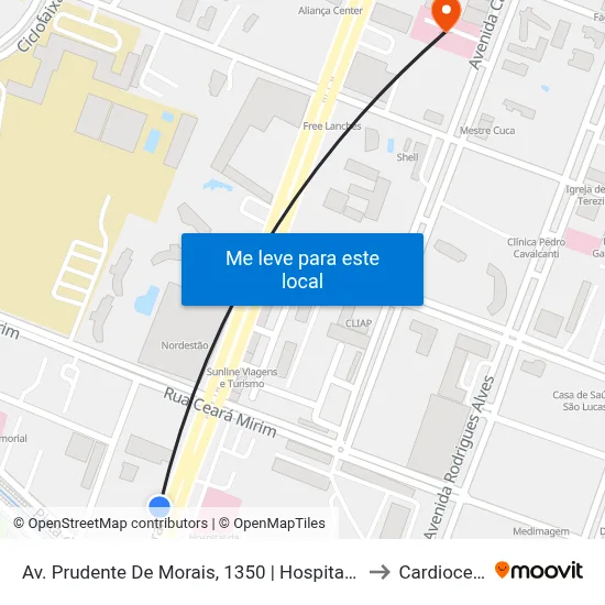 Av. Prudente De Morais, 1350 | Hospital Da Polícia to Cardiocentro map