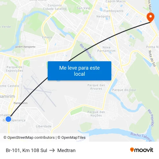 Br-101, Km 108 Sul to Medtran map