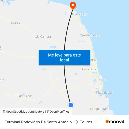 Terminal Rodoviário De Santo Antônio to Touros map