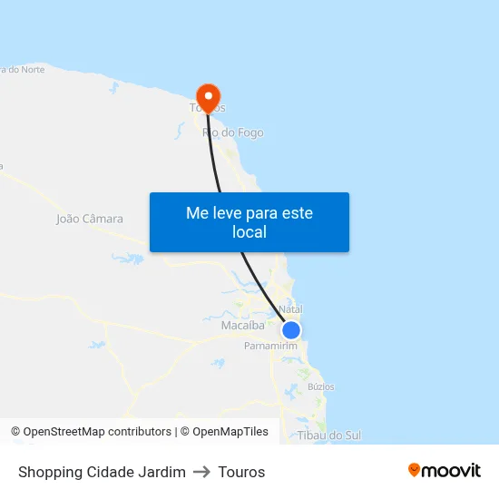 Shopping Cidade Jardim to Touros map