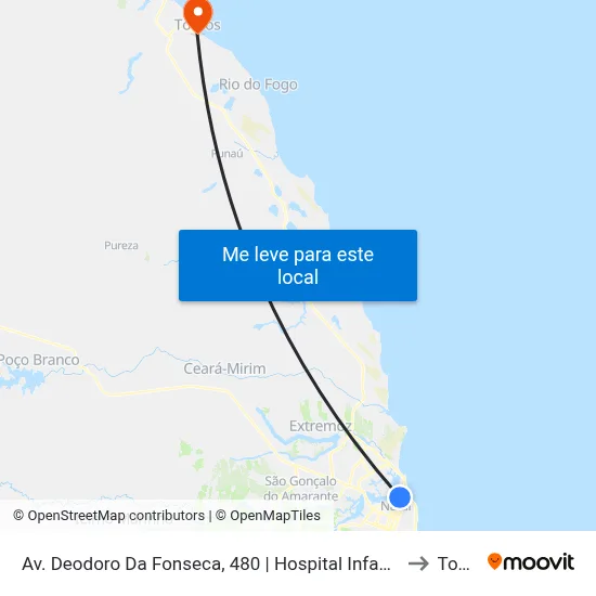 Av. Deodoro Da Fonseca, 480 | Hospital Infantil Varela Santiago to Touros map