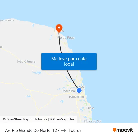 Av. Rio Grande Do Norte, 127 to Touros map
