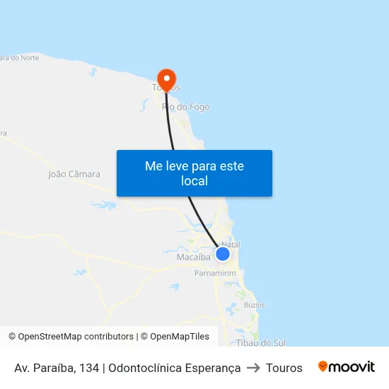 Av. Paraíba, 134 | Odontoclínica Esperança to Touros map