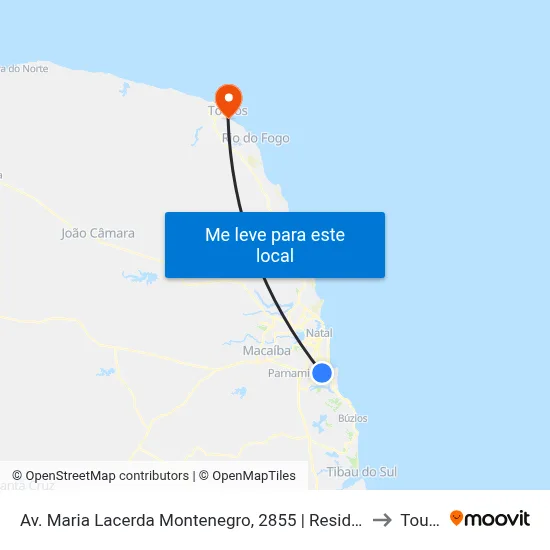 Av. Maria Lacerda Montenegro, 2855 | Residencial Atenas to Touros map