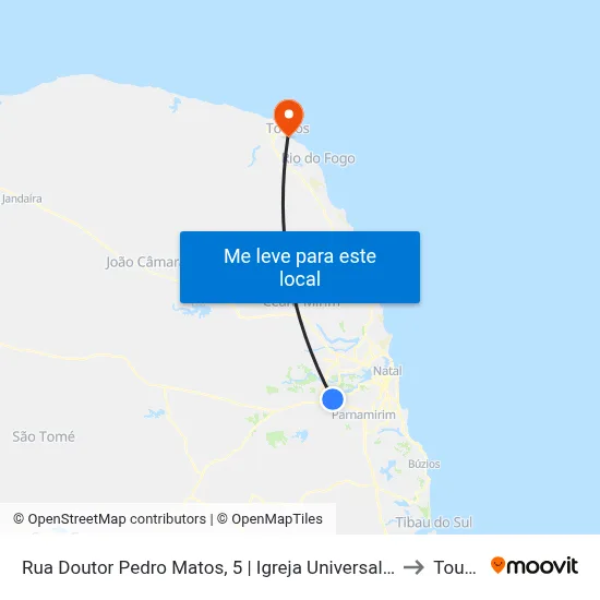 Rua Doutor Pedro Matos, 5 | Igreja Universal Macaíba to Touros map