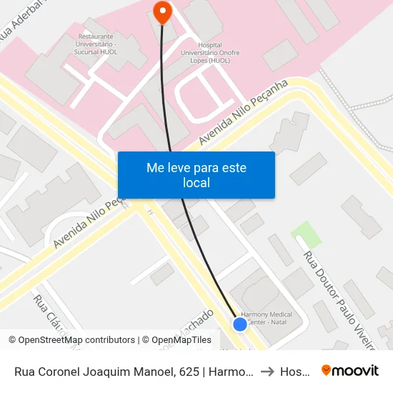 Rua Coronel Joaquim Manoel, 625 | Harmony Center to Hosped map