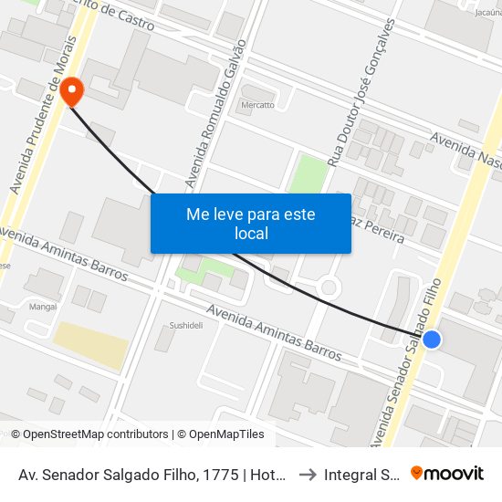 Av. Senador Salgado Filho, 1775 | Hotel Residence to Integral Saúde map