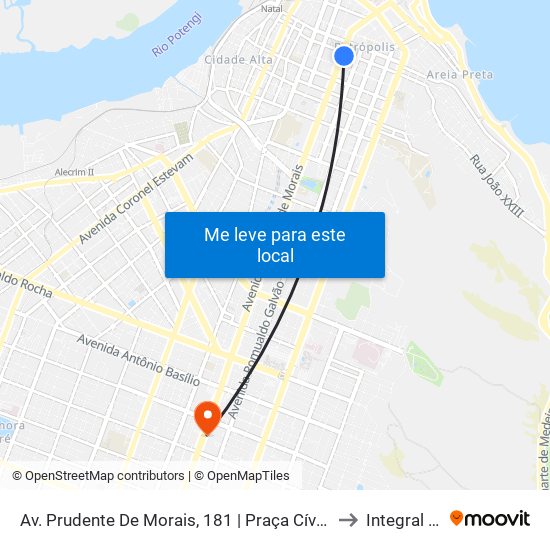 Av. Prudente De Morais, 181 | Praça Cívica / Clube Albatroz to Integral Saúde map