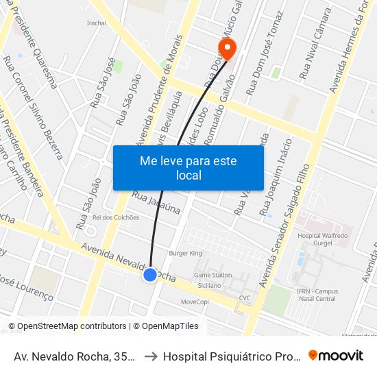 Av. Nevaldo Rocha, 3558 | Posto Br Natal II to Hospital Psiquiátrico Professor Severino Lopes map