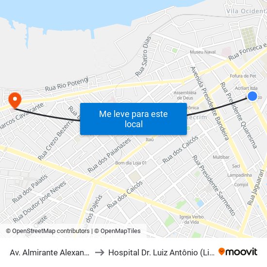 Av. Almirante Alexandrino De Alencar, 493 | Atlântico to Hospital Dr. Luiz Antônio (Liga Norte Riograndense Contra o Câncer) map