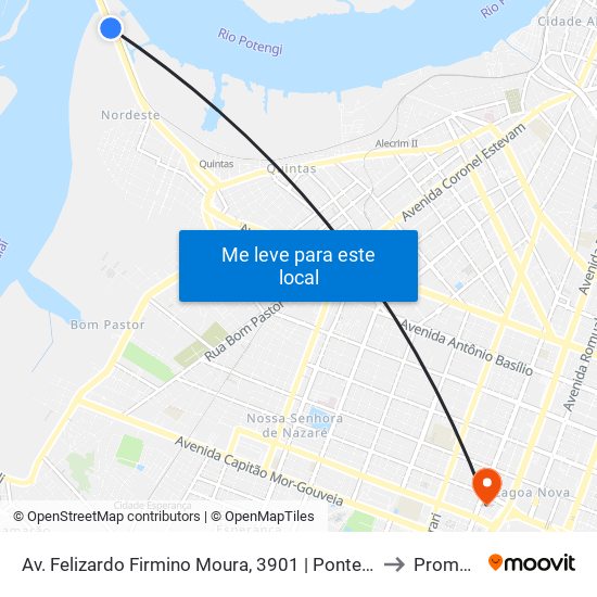 Av. Felizardo Firmino Moura, 3901 | Ponte De Igapó to Promater map