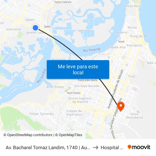 Av. Bacharel Tomaz Landim, 1740 | Autoescola Omar - Linhas De Ônibus to Hospital do Coração map