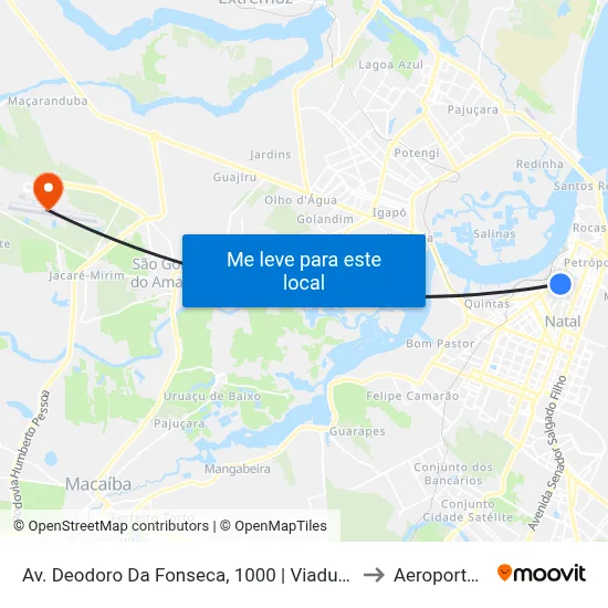Av. Deodoro Da Fonseca, 1000 | Viaduto Do Baldo, Sentido Alecrim to Aeroporto de Natal map