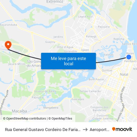 Rua General Gustavo Cordeiro De Farias, 315 | Condomínio Porto Mirim to Aeroporto de Natal map