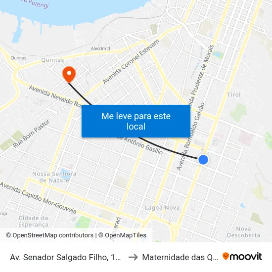 Av. Senador Salgado Filho, 1611 | Unp to Maternidade das Quintas map