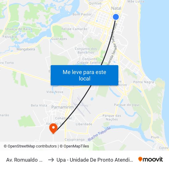 Av. Romualdo Galvão, 1960 to Upa - Unidade De Pronto Atendimento Nova Esperança map