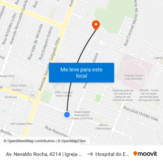 Av. Nevaldo Rocha, 4214 | Igreja Do Nazareno to Hospital do Exercito map