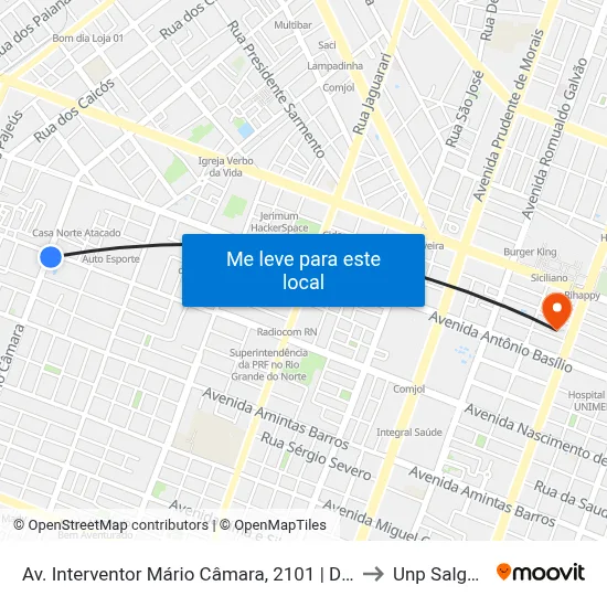 Av. Interventor Mário Câmara, 2101 | Dankar Centro Automotivo to Unp Salgado Filho map