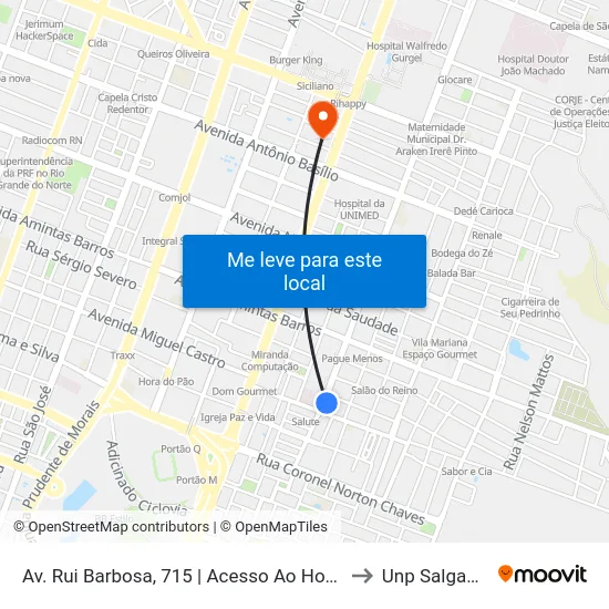 Av. Rui Barbosa, 715 | Acesso Ao Hospital Do Coração to Unp Salgado Filho map