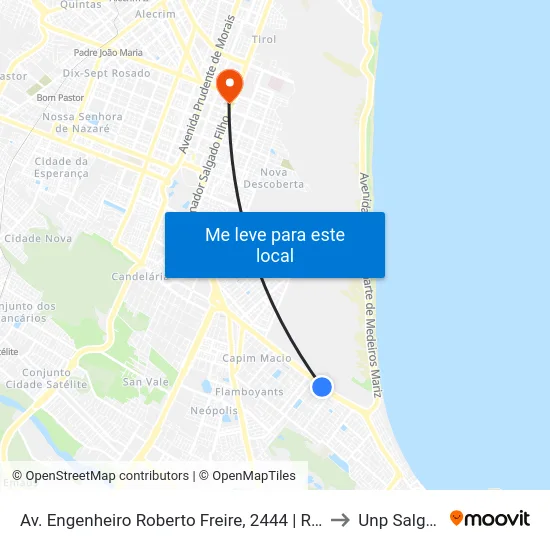 Av. Engenheiro Roberto Freire, 2444 | Restaurante Tábua De Carne to Unp Salgado Filho map