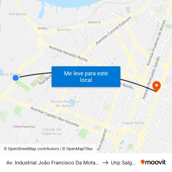 Av. Industrial João Francisco Da Mota, 3680 | Cortume J. Mota to Unp Salgado Filho map
