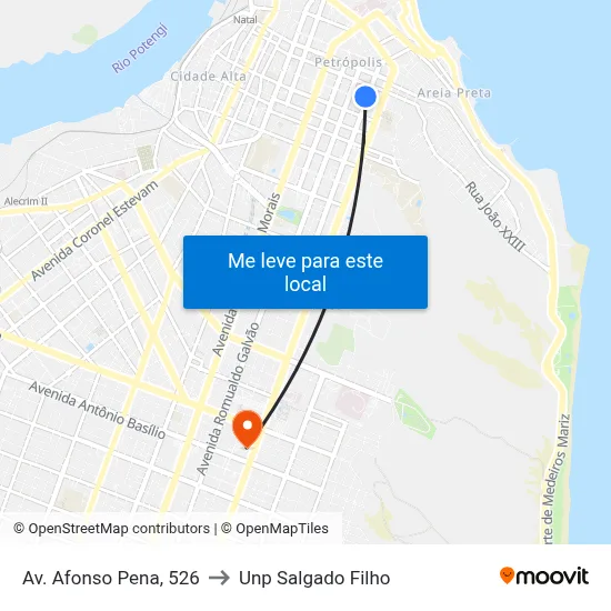 Av. Afonso Pena, 526 to Unp Salgado Filho map