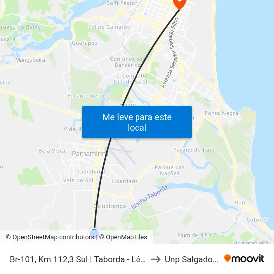 Br-101, Km 112,3 Sul | Taborda - Léu Veículos to Unp Salgado Filho map